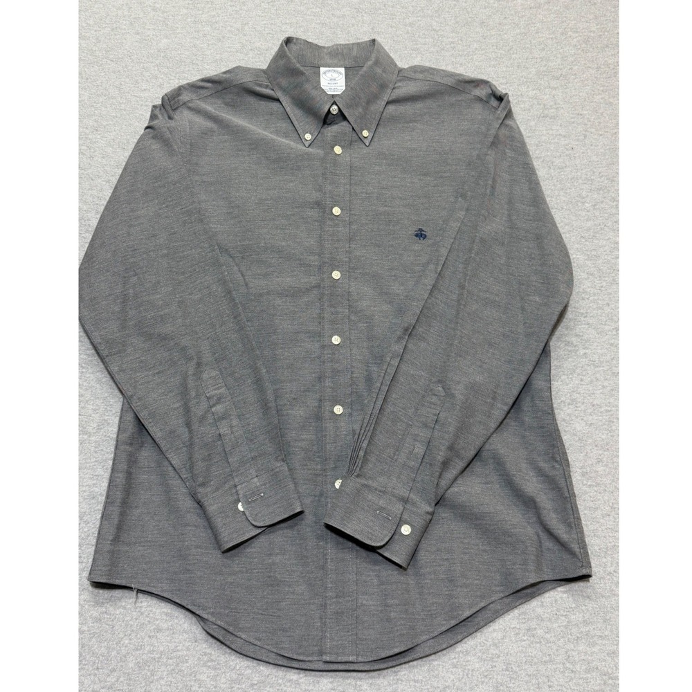 Brooks Brothers Regent Logo Gray Non Iron Supima Cotton Polo Shirt Mens Large